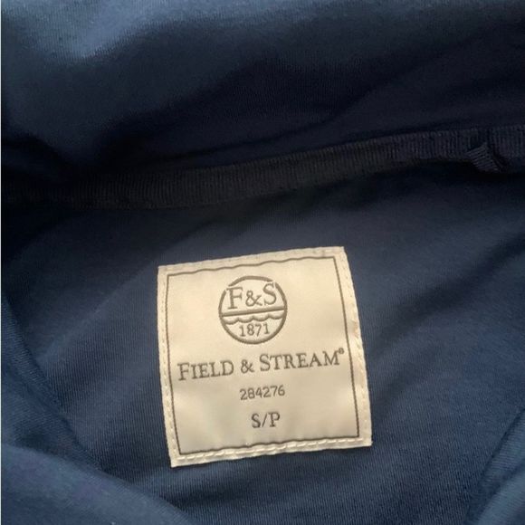 Mens Field & Stream Quarter Snap Button Navy Short Sleeve Polo Shirt - Picture 4 of 6